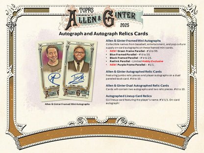 2025 Topps Allen & Ginter Baseball Hobby Box