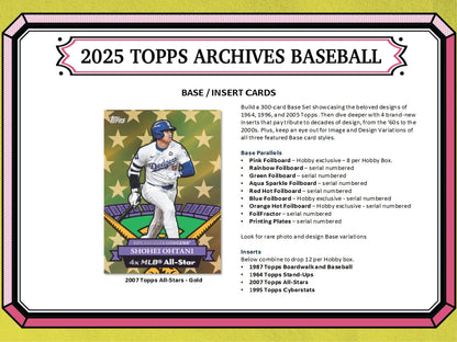 2025 Topps Archives Baseball Hobby Box