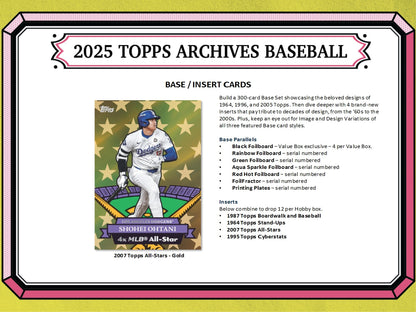 2025 Topps Archives Baseball Value Box