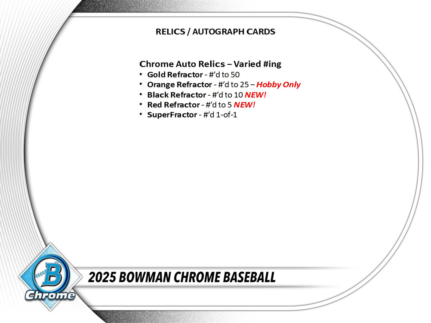 2025 Topps Bowman Chrome Baseball Hobby Box