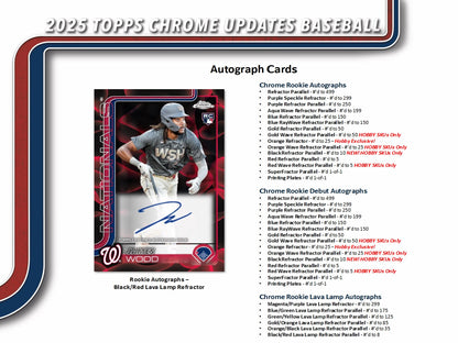 2025 Topps Chrome Update Baseball Hobby Box