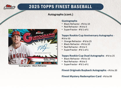 2025 Topps Finest MLB Baseball Hobby Box