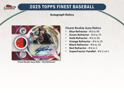 2025 Topps Finest MLB Baseball Hobby Box
