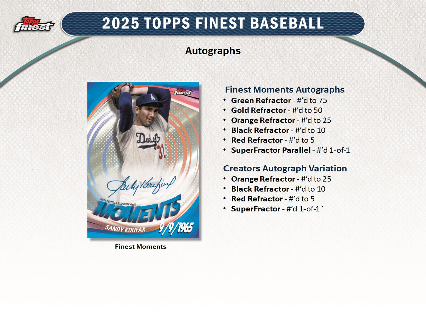 2025 Topps Finest MLB Baseball Hobby Box