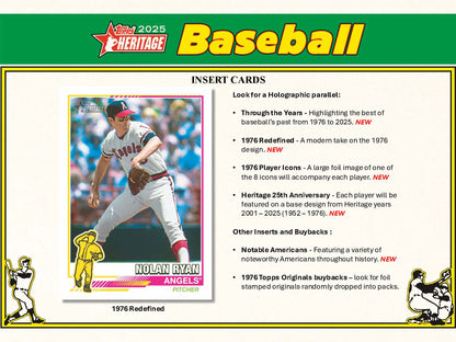 2025 Topps Heritage Baseball Value Blaster Box