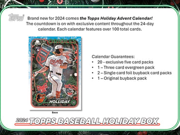 2024 Topps Baseball Holiday Advent Calendar  ***PRE-ORDER***