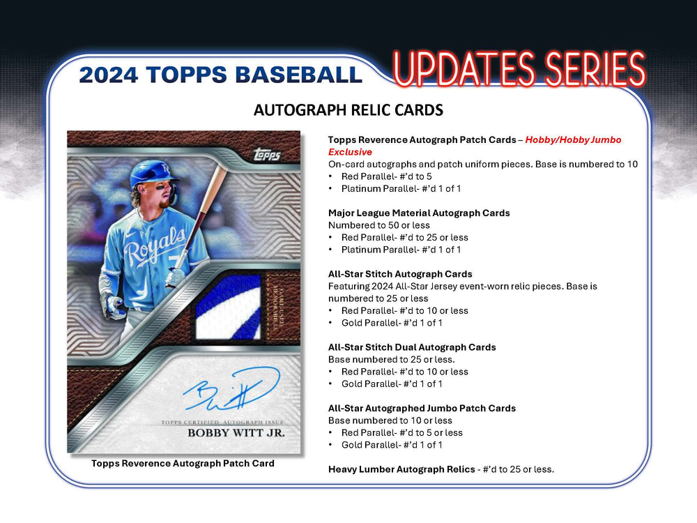 2024 Topps Update Series Baseball Hobby Box  ***PRE-ORDER***