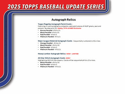 2025 Topps Update Baseball HTA Jumbo Box