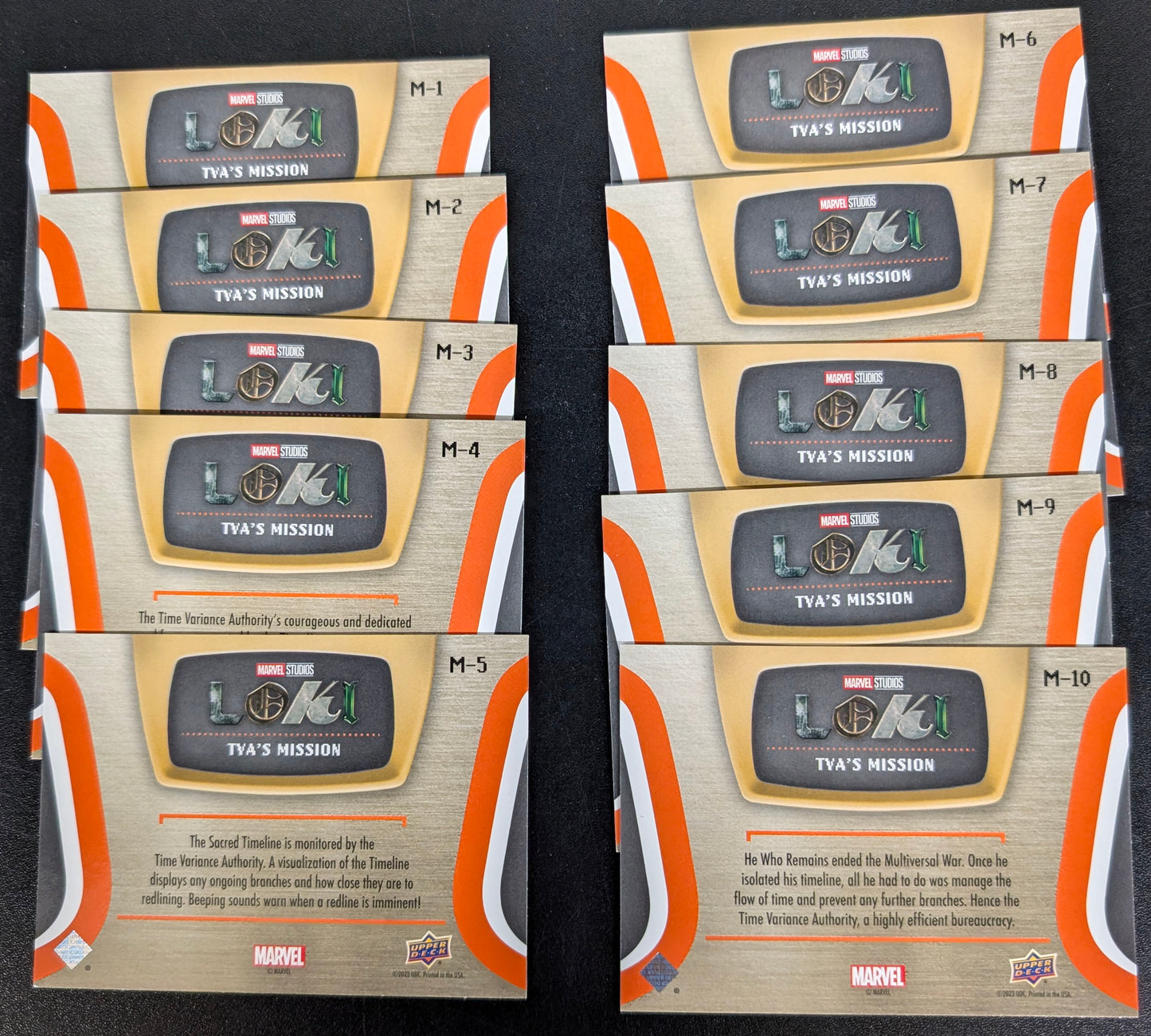 2023 Upper Deck Marvel Loki TVA's Mission 10 Card Chase Set M-1 to M-10