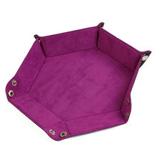 Leatherette and Velvet Hex Dice Tray (Magenta Hex)