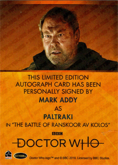 2022 Doctor Who Series 11 & 12 Mark Addy Bordered Autograph Card