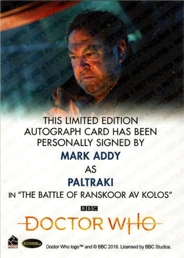 2022 Doctor Who Series 11 & 12 Mark Addy Full Bleed Autograph Card