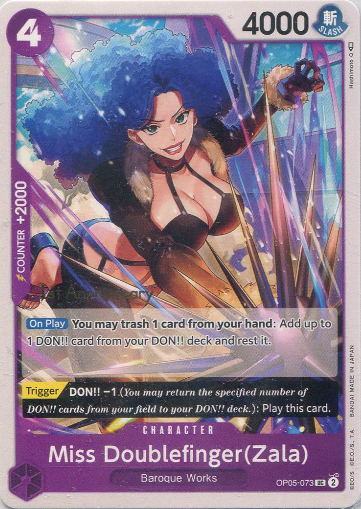 One Piece TCG Miss Doublefinger(Zala) - Awakening of the New Era: 1st Anniversary Tournament Cards