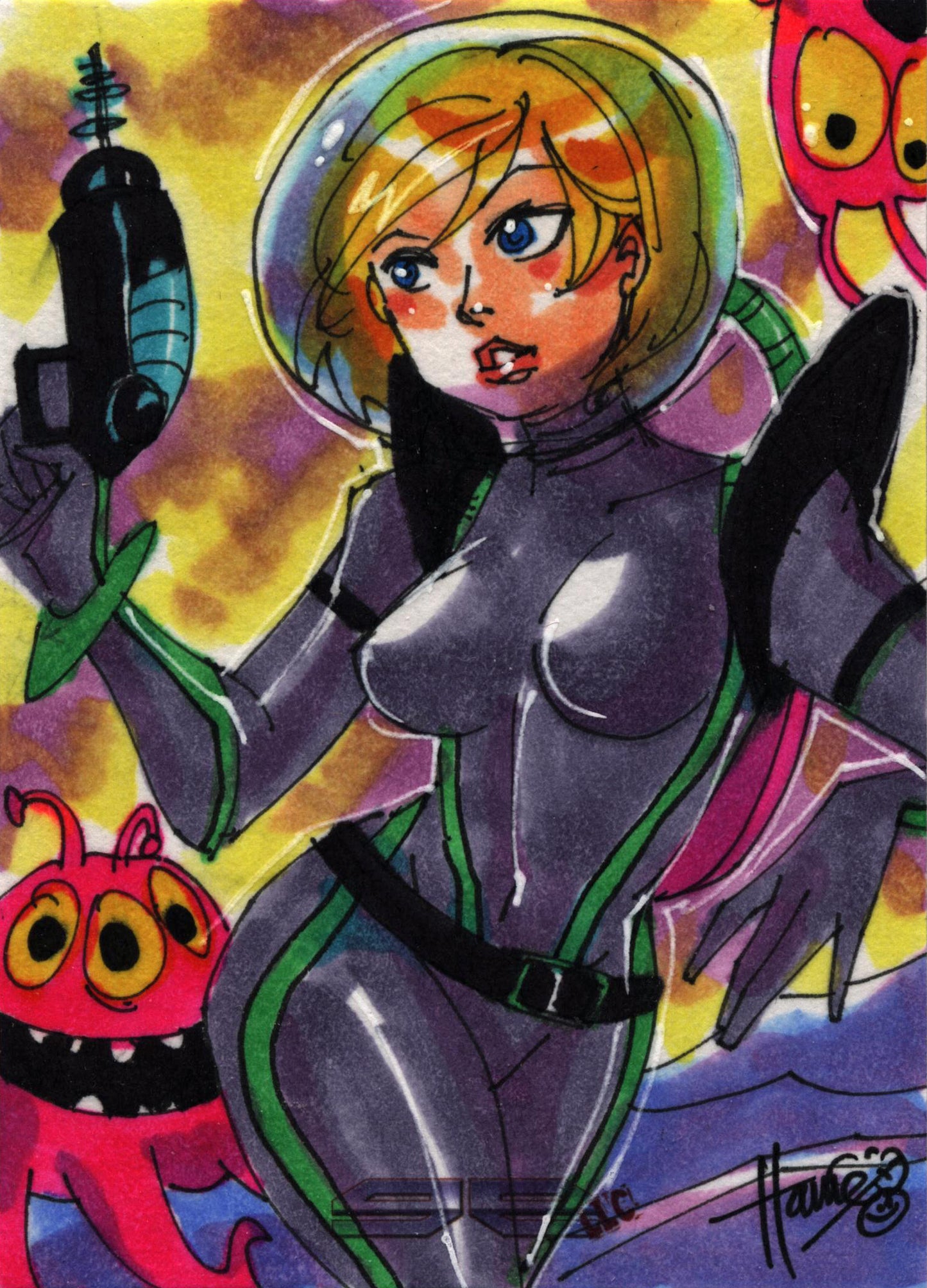 2011 5finity Galaxgals Eradication Hanie Mohd Rare Artist Sketch Card Ver. 2
