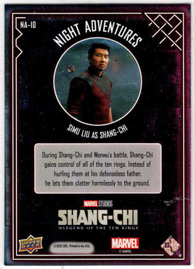 2023 Upper Deck Marvel Shang-Chi Night Adventures Insert Card NA-10 Simu Liu