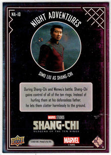 2023 Upper Deck Marvel Shang-Chi Night Adventures Insert Card NA-10 Simu Liu