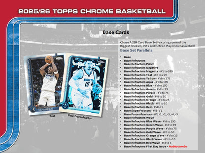 2025-26 Topps Chrome NBA Basketball Hobby Box