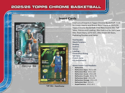 2025-26 Topps Chrome NBA Basketball Hobby Box