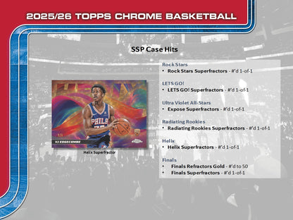 2025-26 Topps Chrome NBA Basketball Hobby Box