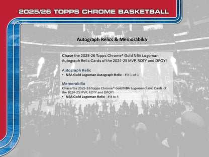 2025-26 Topps Chrome NBA Basketball Mega Box