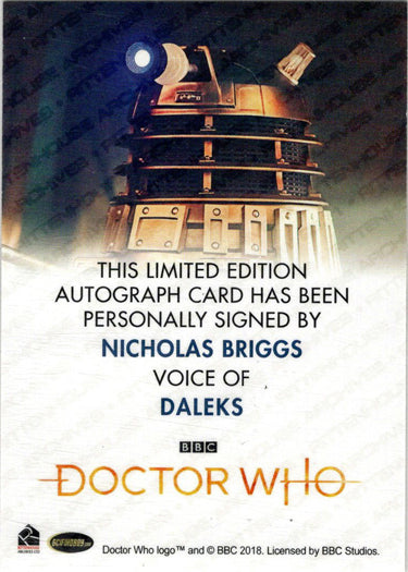 2022 Doctor Who Series 11 & 12 Nicholas Briggs Full Bleed Autograph Card-Daleks