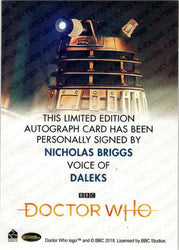 2022 Doctor Who Series 11 & 12 Nicholas Briggs Full Bleed Autograph Card-Daleks