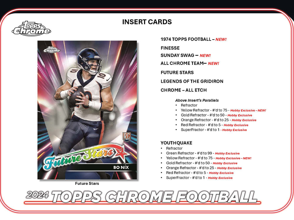 2024 Topps Chrome NFL Football Hobby Box