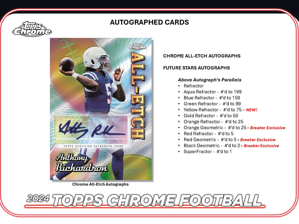 2024 Topps Chrome NFL Football Hobby Box