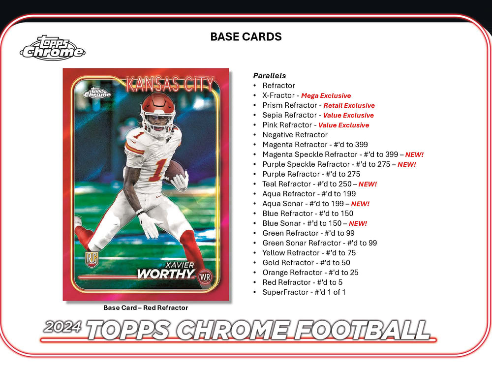 2024 Topps Chrome NFL Football Mega Box