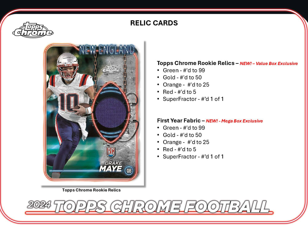 2024 Topps Chrome NFL Football Mega Box