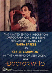 2022 Doctor Who Series 11 & 12 Nadia Parkes Autograph Inscription Card