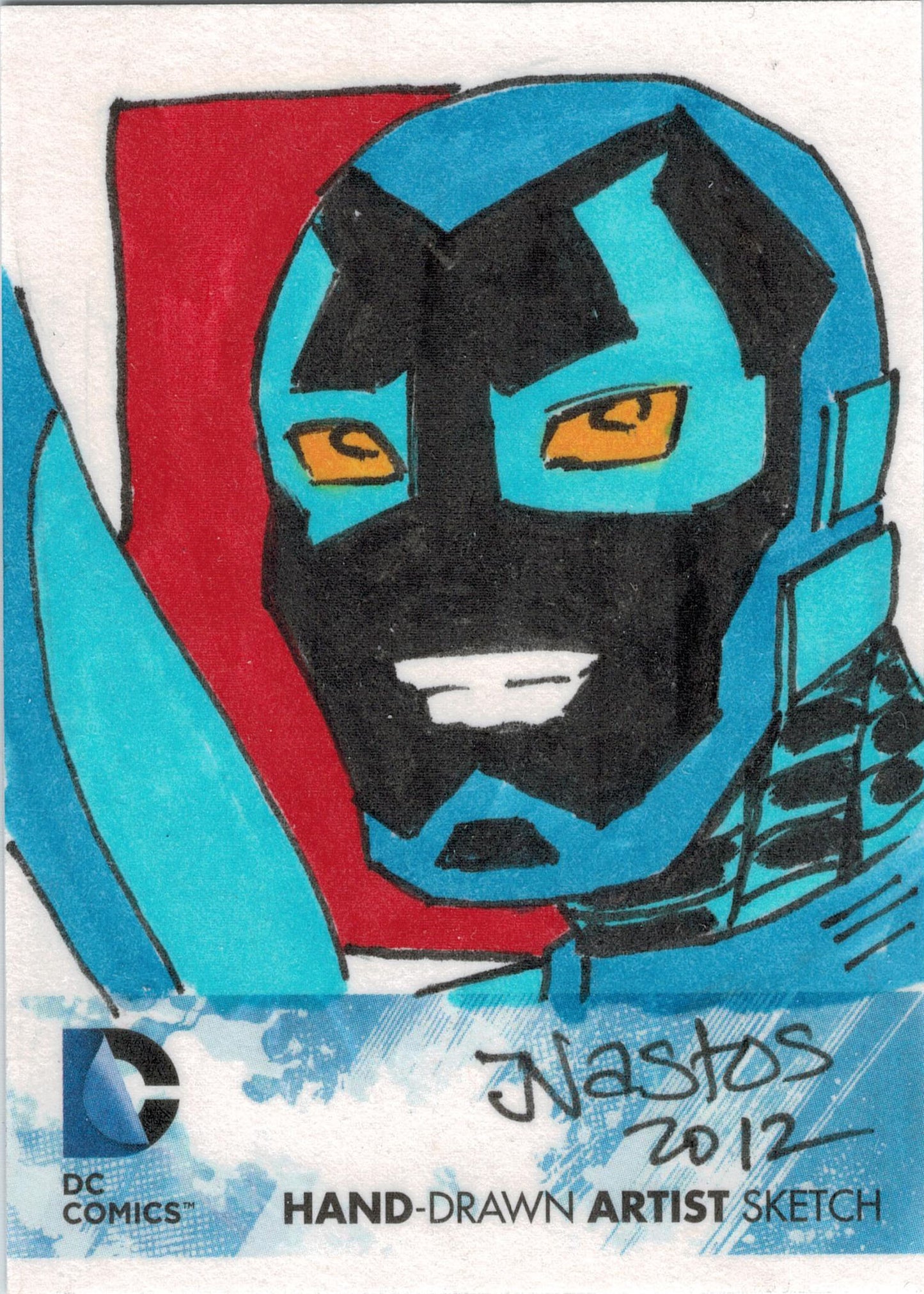 DC Comics New 52 Sketch Card by Mat Nastos of Blue Beetle