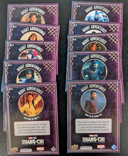 2022 Upper Deck Marvel Shang-Chi Complete 10 Card Night Adventures Set NA-1 to NA-10