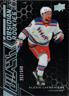 2020-21 Upper Deck Black Hockey Black Obsidian Rookies Card OR-1 Alexis Lafreniere 252/349