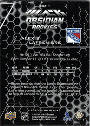 2020-21 Upper Deck Black Hockey Black Obsidian Rookies Card OR-1 Alexis Lafreniere 252/349