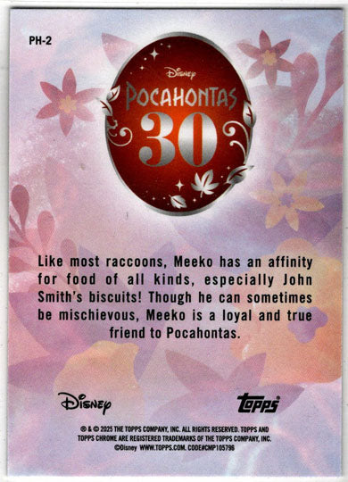 2025 Topps Chrome Disney Pocahontas 30th Anniversary Insert Card PH-2 Meeko