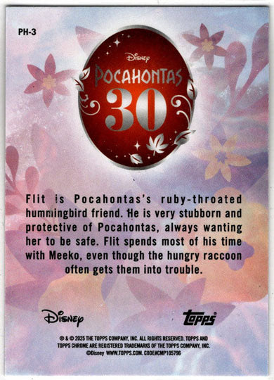 2025 Topps Chrome Disney Pocahontas 30th Anniversary Insert Card PH-3 Flit