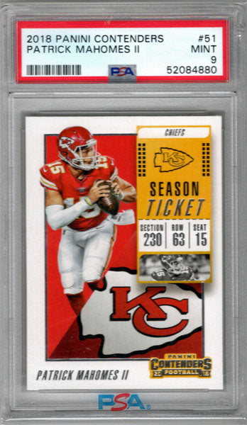 Graded Patrick Mahomes Card Patrick Mahomes II Football Card 