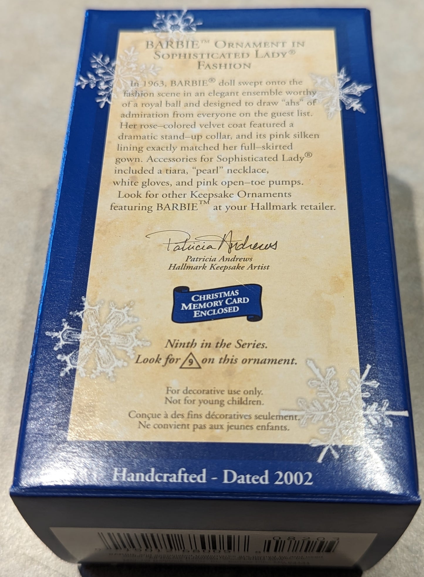 Hallmark Ornament 2002 Barbie in Sophisticated Lady Fashion with Collector Card