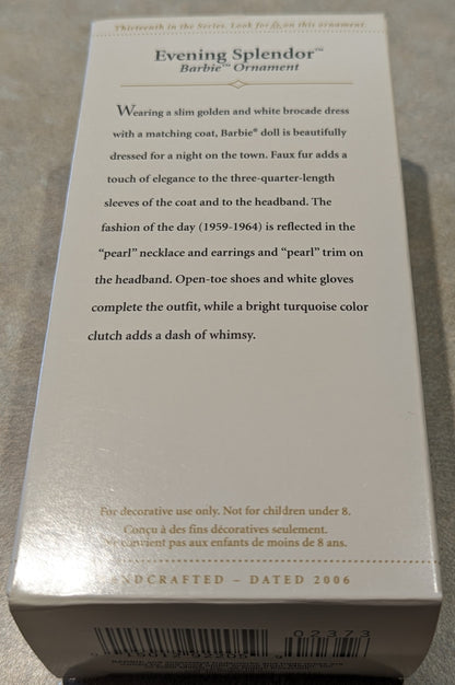 Hallmark Ornament 2006 Evening Splendor Barbie 13th