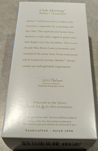 Hallmark Ornament 2008 Club Meeting Barbie 15th