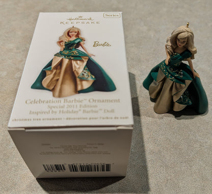 Hallmark Ornament 2011 Celebration Barbie Holiday Doll 12th