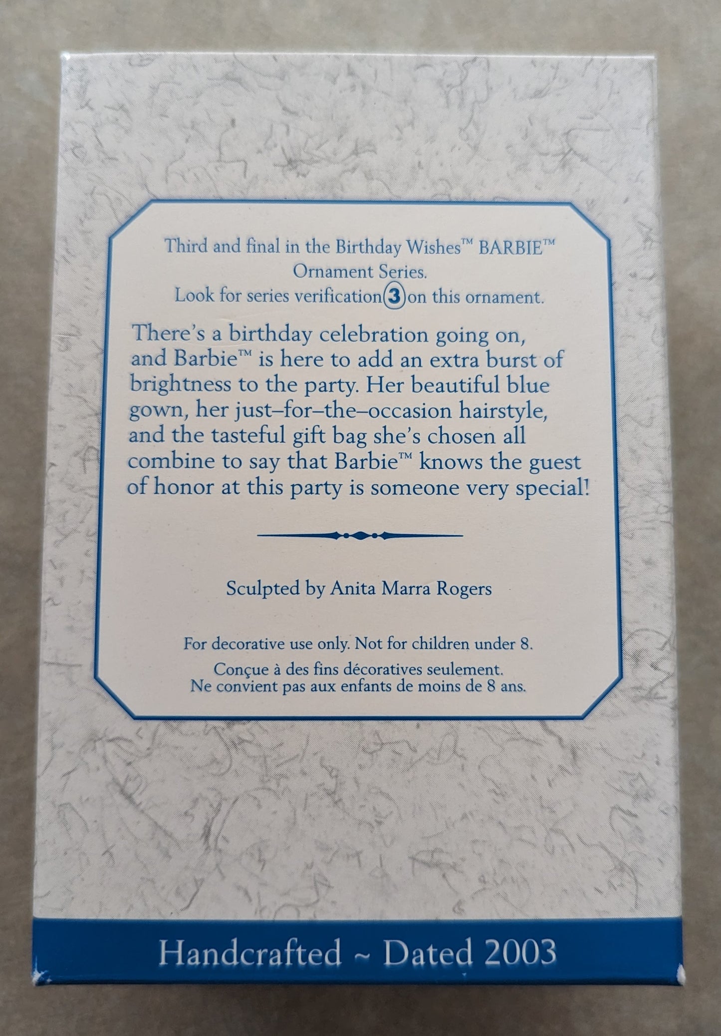 Hallmark Ornament 2003 Birthday Wishes Barbie 3