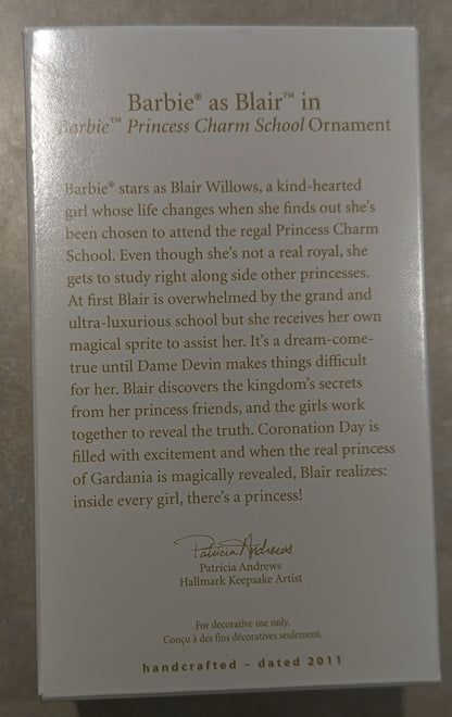 Hallmark Ornament 2011 Barbie as Blair in Princess Charm School