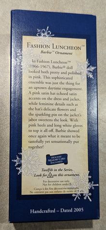 Hallmark Ornament 2005 Fashion Luncheon Barbie with Collector Card