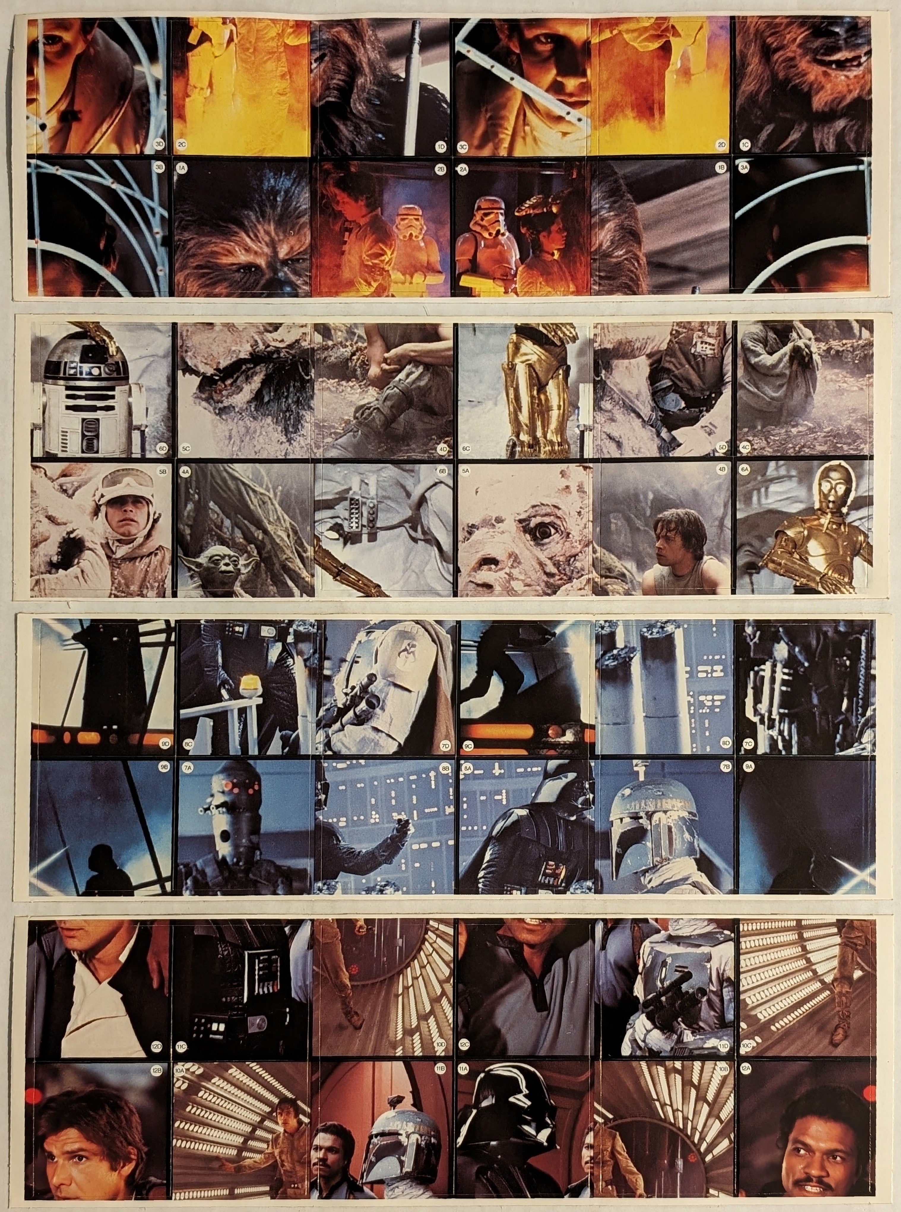 1980 Burger King Star Wars The Empire Strikes Back Super Scene Sticker Set