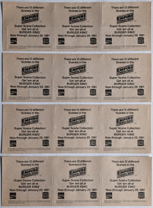 1980 Burger King Star Wars The Empire Strikes Back Super Scene Sticker Set