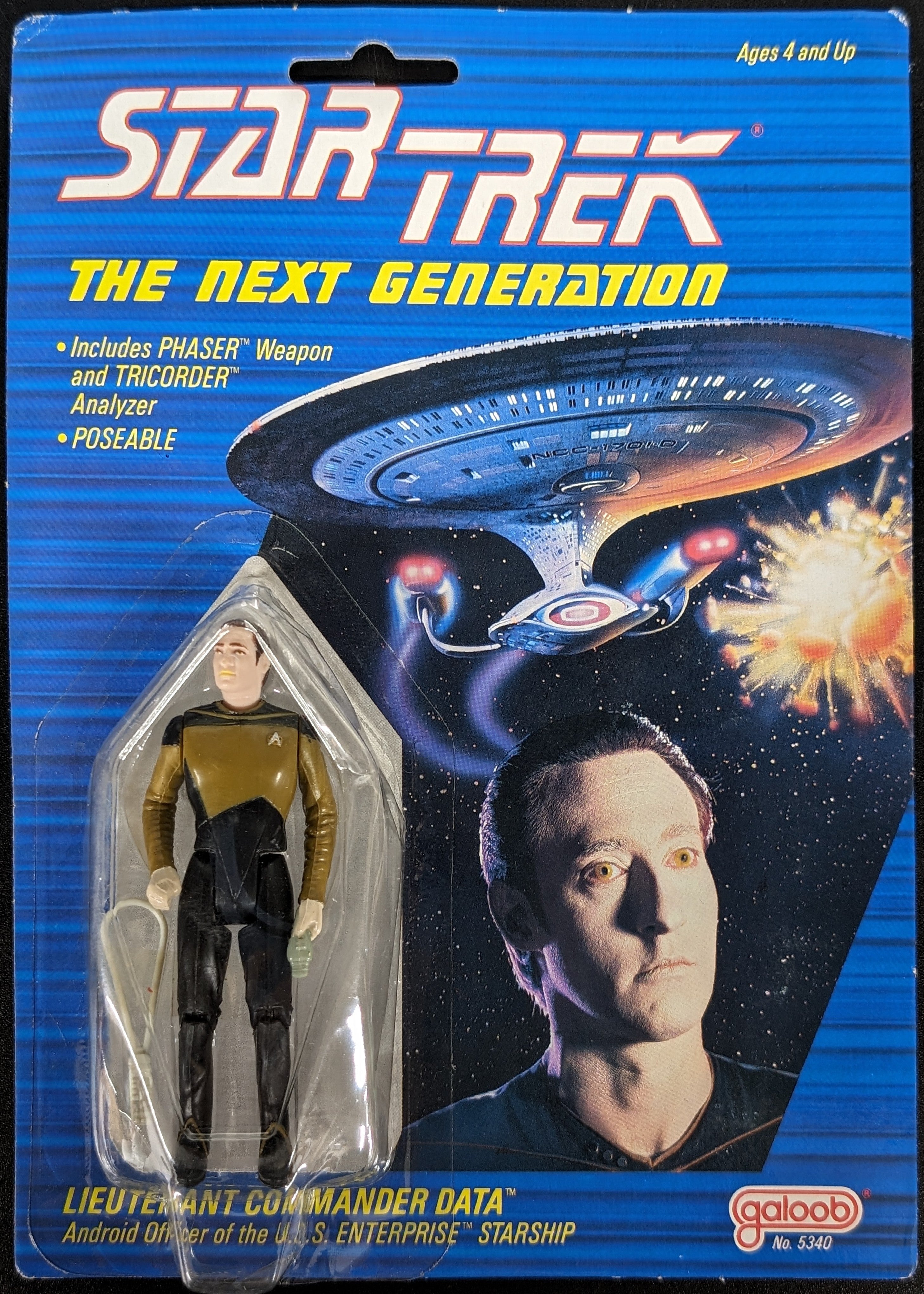 1988 Galoob Star Trek The Next Generation Lieutenant Commander Data Action Figure