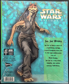1999 Impact Star Wars Episode 1 Jar Jar Binks 2 Pocket School Portfolio