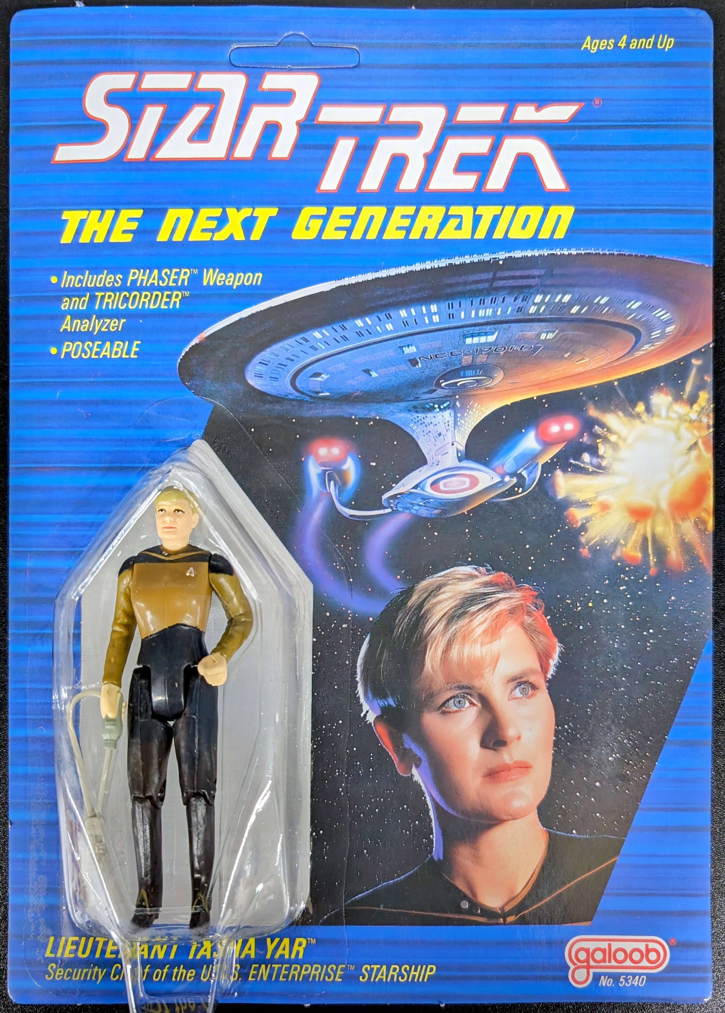 1988 Galoob Star Trek The Next Generation Lieutenant Tasha Yar Action Figure